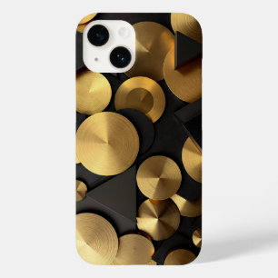 Coque Pour iPhone 14 Golden Geometry Luxury Abstrait
