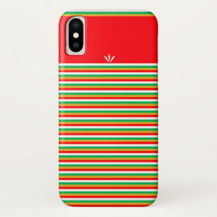 Case-Mate iPhone Case Golden Green Rouge Blanc rayé