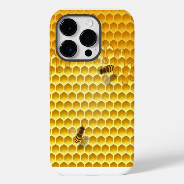Coques Case-Mate iPhone Golden Honeycomb avec abeilles Personnalisable Pet (Verso)