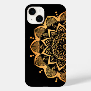 Coque Pour iPhone 14 Golden Mandala Design