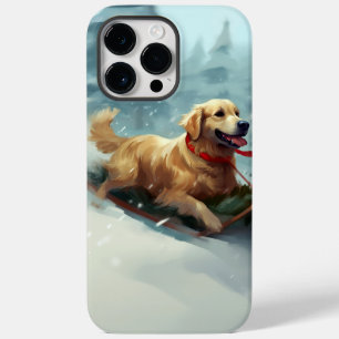 Coque Pour Pour iPhone 14 Pro Max Golden Retriers Noël neige hiver
