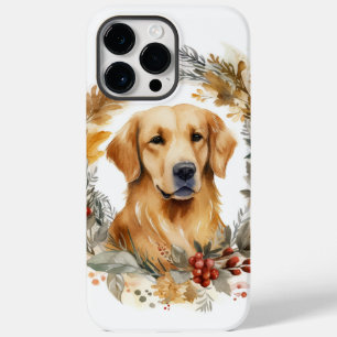Coque Pour Pour iPhone 14 Pro Max Golden Retriever Christmas Wreath Festive Pup