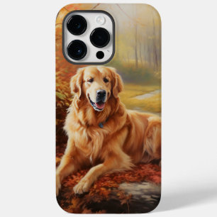 Coque Pour Pour iPhone 14 Pro Max Golden Retriever en automne Leaves automne Inspire