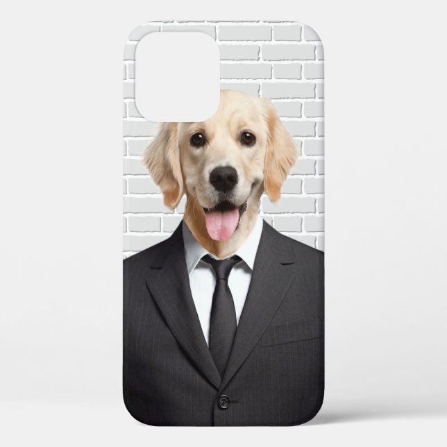 Coques Case-Mate iPhone Golden Retriever en costume d'affaires (Verso)