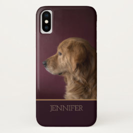 Coque Pour iPhone 14 Plus Golden Retriever Nom personnalisé | Chien