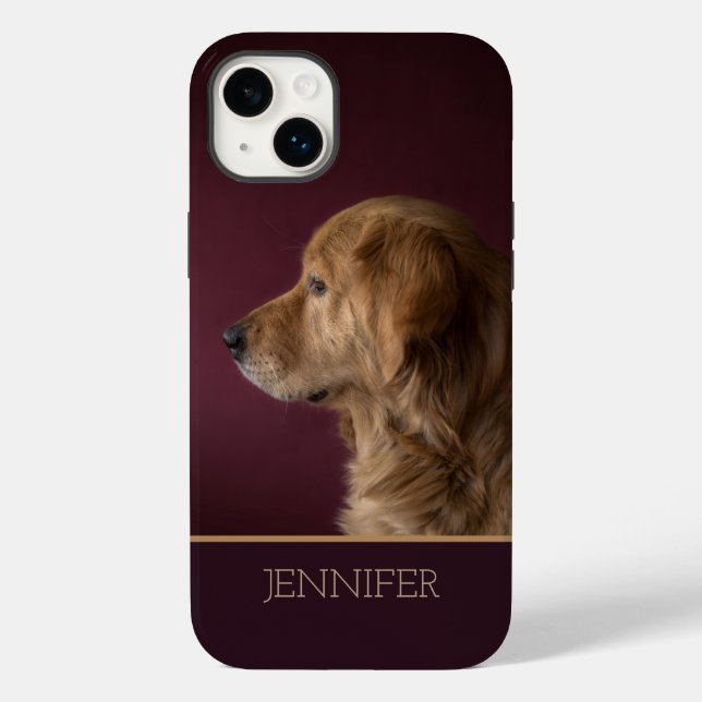 Coques Case-Mate iPhone Golden Retriever Nom personnalisé | Chien (Verso)