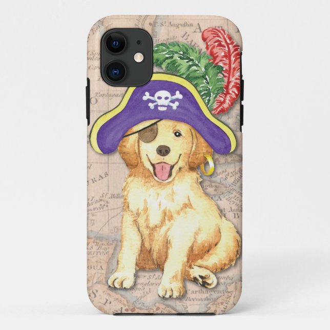 Coques Case-Mate iPhone Golden Retriever Pirate (Dos)