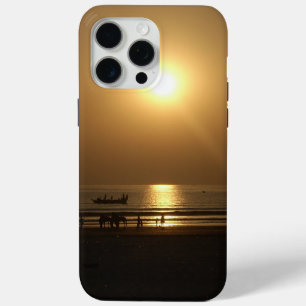 Coque iPhone 15 Pro Max Golden Summer Sunset Réflexion sur la plage