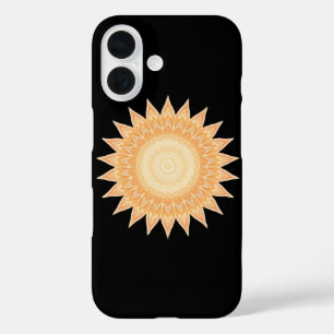 Coques iPhone 16 "Golden Sunflower Mandala - Lumière en vous"