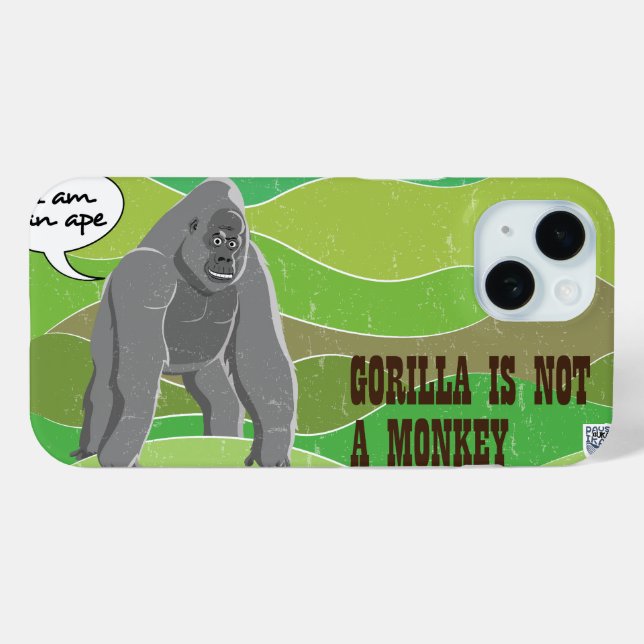 Coques Case-Mate iPhone Gorilla n'est pas un singe (Verso (horizontal))