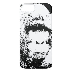 Coques Pour iPhone Gorille noire et blanche
