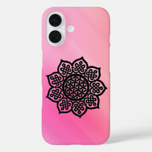 Coques iPhone 16 GOTHIC SOLEIL Noir rose Celtique noeuds