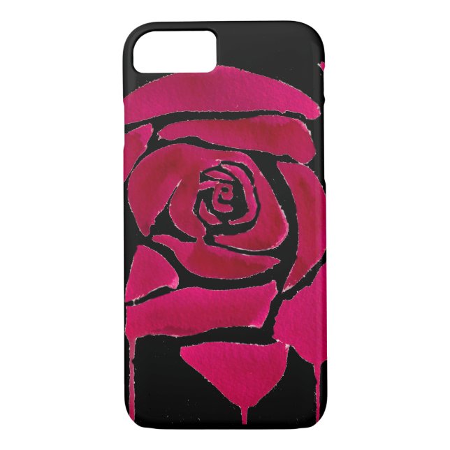 Coques Case-Mate iPhone Gothique abstrait rose aquarelle art original (Dos)