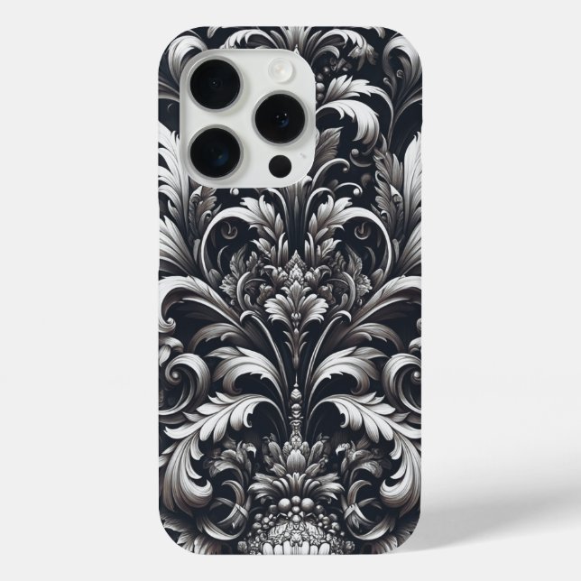 Coques Case-Mate iPhone Gothique foncé Gras Ornemental Motif Floral (Verso)