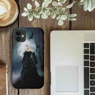 Coques Pour iPhone Gothique Ravens Forêt Femme Noir