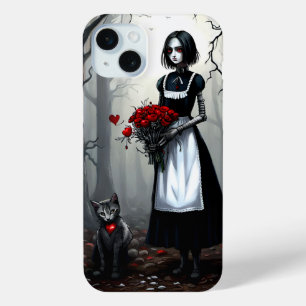 Coque iPhone 15 Mini Gothique Robot Girl