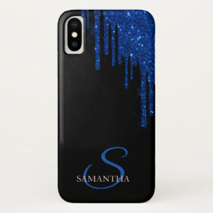 Case-Mate iPhone Case Gouttes de Paillettes Bleues Élégantes