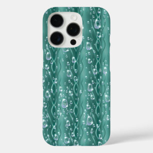Coques iPhone 16 Pro Gouttes de pluie sur métal vert
