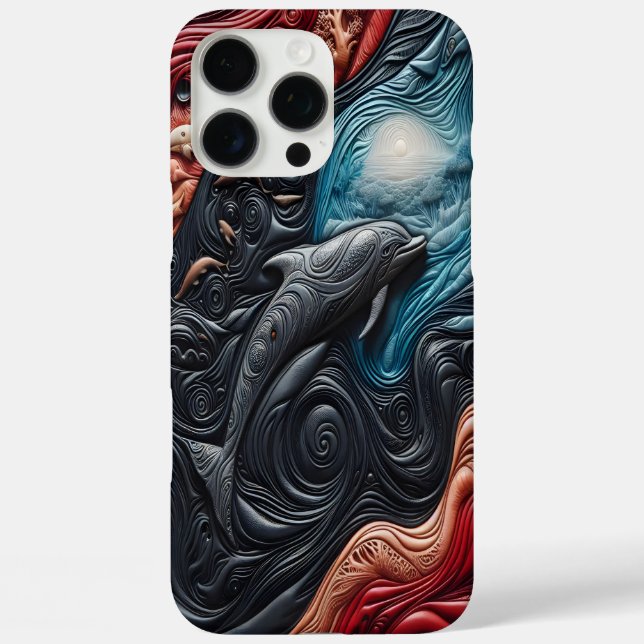 Coques Case-Mate iPhone Grâce au dauphin dans la vibrance (Verso)