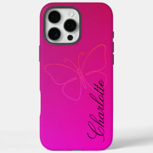 Coques iPhone 16 Pro Max Grace dans une ligne : Papillon Silhouette