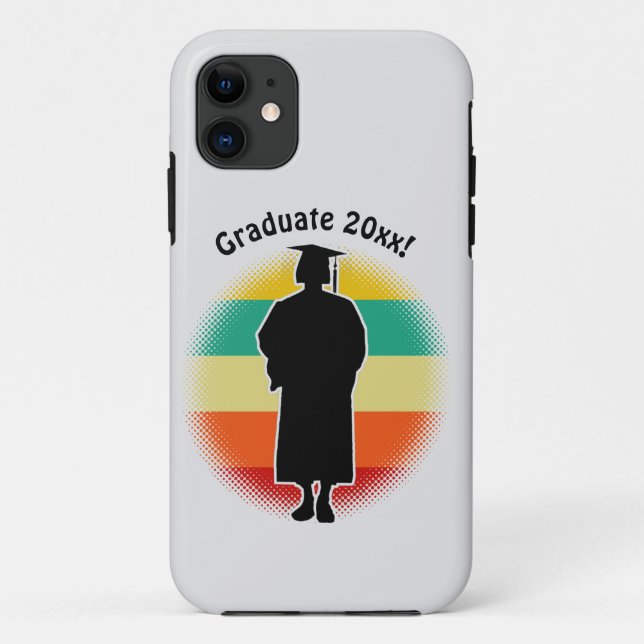 Coques Case-Mate iPhone Graduation Rétro Casquette et femme fille diplômée (Dos)