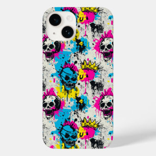 Coque Pour iPhone 14 Graffiti Motif avec des couleurs néon et un terrai