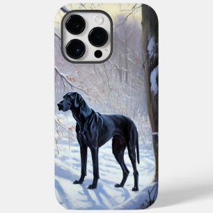 Coque Pour Pour iPhone 14 Pro Max Grand Danois Laissez Tomber la Neige Noël