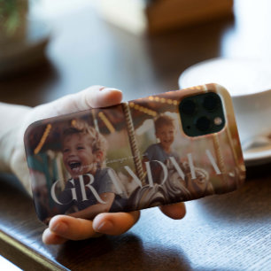 Coque iPhone 15 Pro Grand-mère Chic Boho Letters & Photo