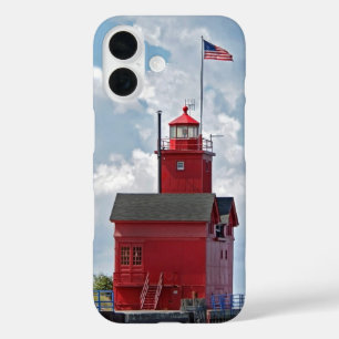 Coques iPhone 16 Grand phare rouge dans le Michigan