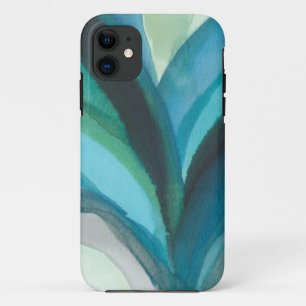 Coque iPhone 11 Grande feuille bleue I