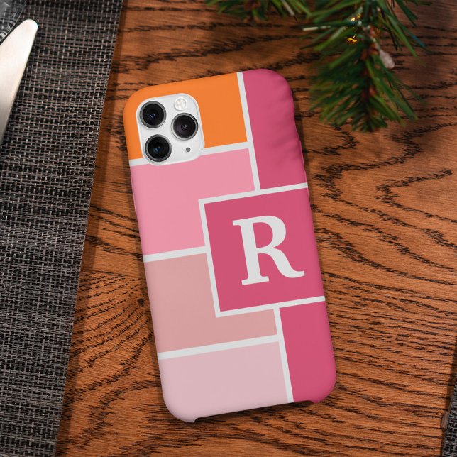 Coques Case-Mate iPhone Grandes bandes Feminine avec Monogramme (Créateur téléchargé)