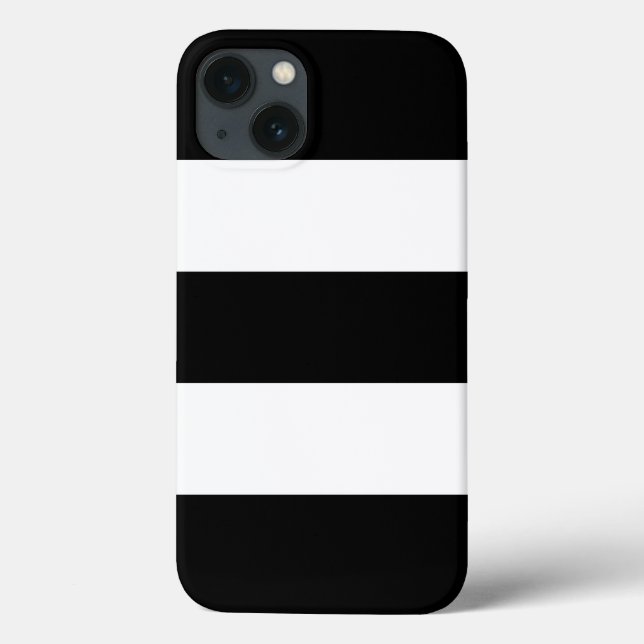 Coques Case-Mate iPhone Grandes bandes noires et blanches (Verso)