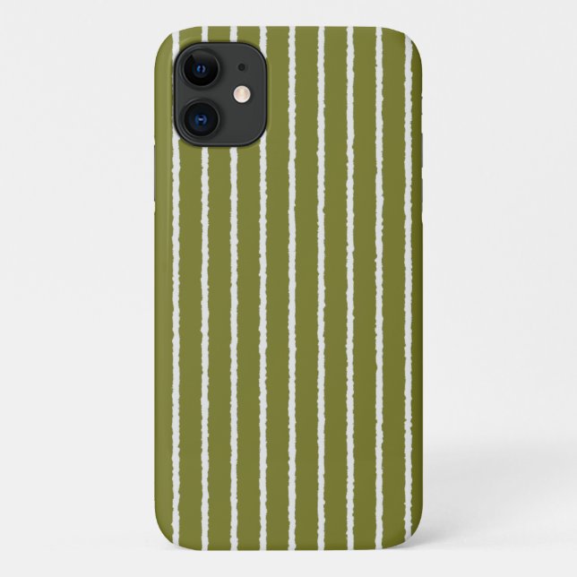 Coques Case-Mate iPhone Grandes vertes et blanches d'olive avec lignes iné (Dos)