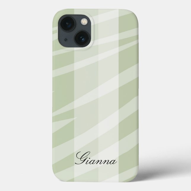 Coques Case-Mate iPhone Grandes zèbres blanches à la menthe (Verso)