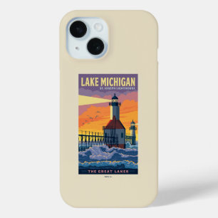 Coque Pour iPhone 15 Grands Lacs   Lac Michigan