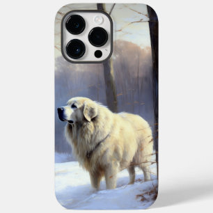 Coque Pour Pour iPhone 14 Pro Max Grands Pyrénées Qu'il neige Noël