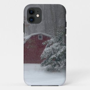 Coques Pour iPhone Grange rouge dans la neige