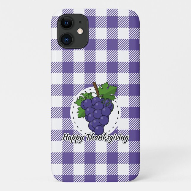 Coques Case-Mate iPhone Grape on Violet Plaid (Dos)