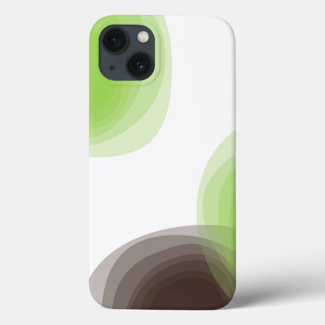 Coques Case-Mate iPhone Graphique abstrait vert, moderne, simple, fleuri (Verso)