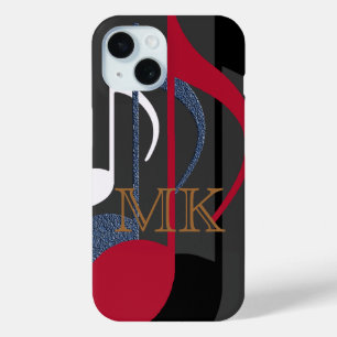 Coque Pour iPhone 15 graphique-conception des musique-notes