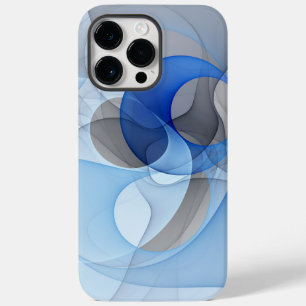 Coque Pour Pour iPhone 14 Pro Max Graphique d'art fractal gris bleu Abstrait moderne