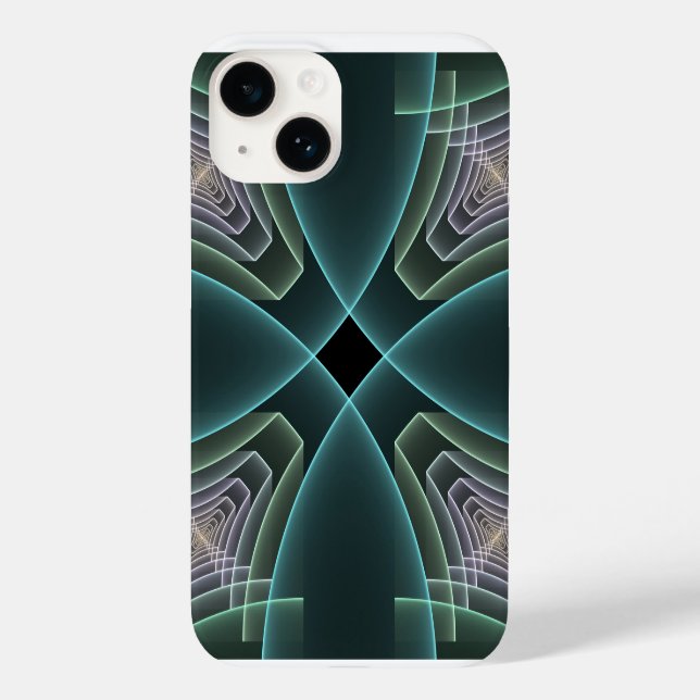 Coques Case-Mate iPhone Graphique géométrique Turquoise moderne (Verso)