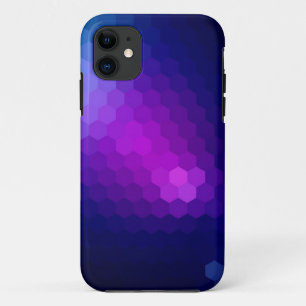 Coque iPhone 11 Graphique transparent hexagonal mauve