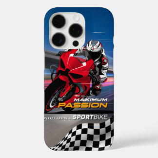 Coques iPhone 16 Pro Graphisme de course de Superbike Passion Maximale
