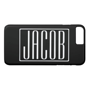 Case-Mate iPhone Case Gras & Moderne Votre Nom ou Mot   Blanc sur Noir