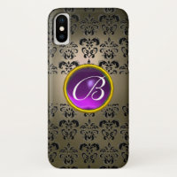 GRAS NOIR DOMMASK PURPLE GEM MONOGRAM