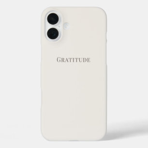 Coques iPhone 16 Plus Gratitude – Typographie minimale