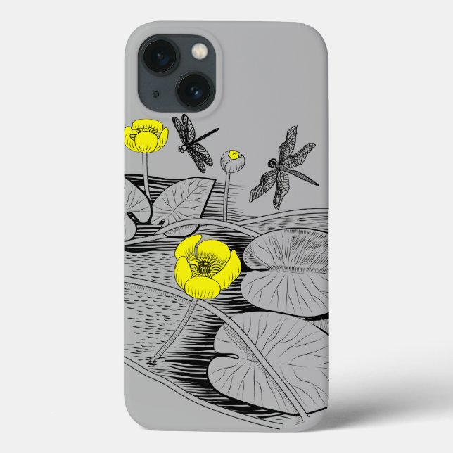 Coques Case-Mate iPhone Gravure de nénuphars (Verso)