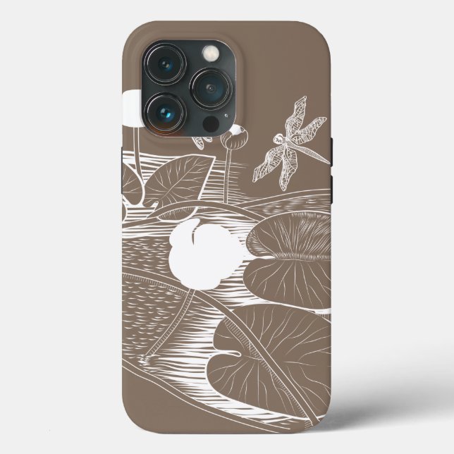 Coques Case-Mate iPhone Gravure de nénuphars (Verso)