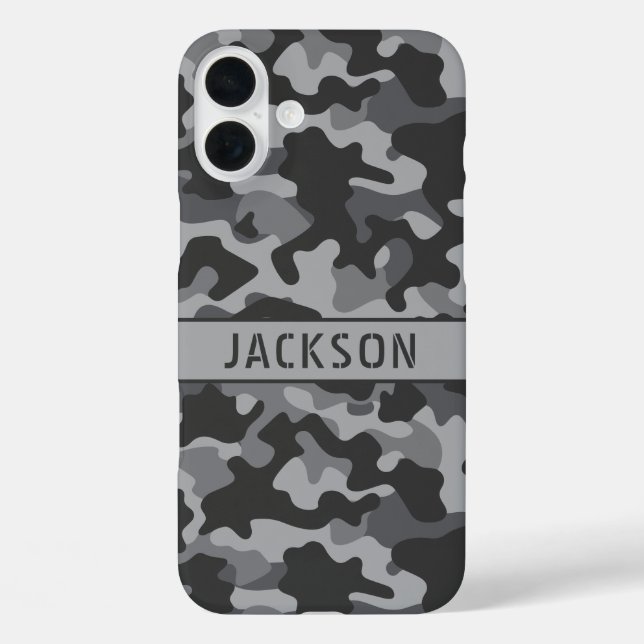 Coques Case-Mate iPhone Gray Camouflage Personalized (Verso)